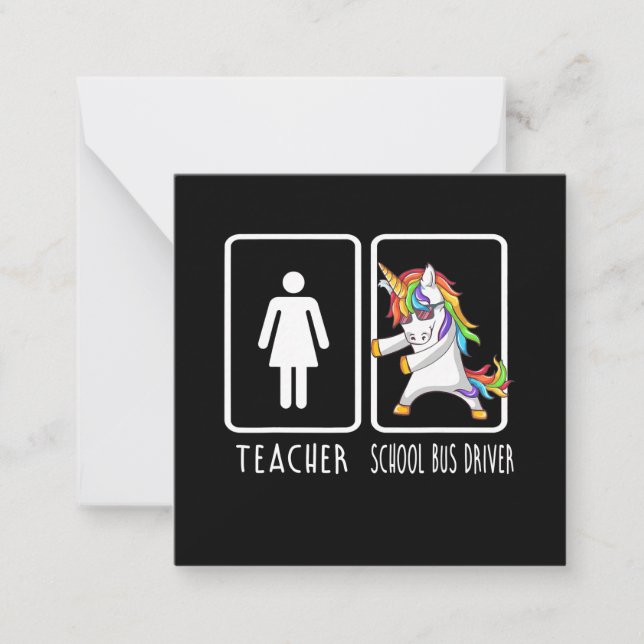 School Bus Driver Unicorn Flossing Back To School Card (Front)