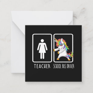 School Bus Driver Unicorn Flossing Back To School Card
