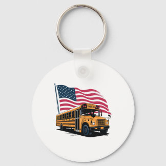School Bus Driver Usa Flag  Key Ring
