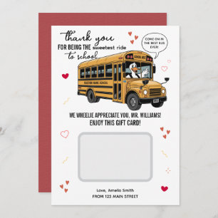 School Bus Driver Valentines Day Gift Card Holder