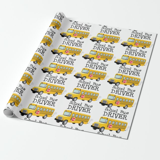School Bus Driver Wrapping Paper (Unrolled)