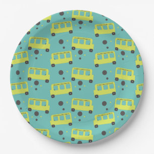 School Bus Driver Yellow Confetti Teacher  Paper Plate