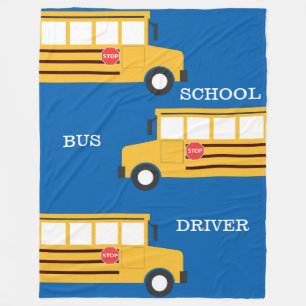 School Bus Fleece Blanket