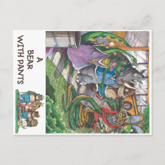 School Bus from "A Bear With Pants" Book Postcard