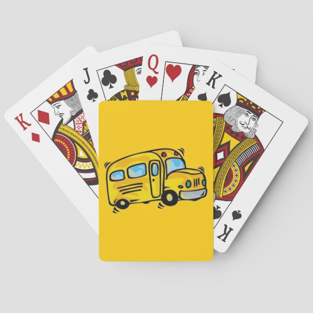 SCHOOL BUS GRAPHIC BACK ELEMENTARY GRADES LEARNING PLAYING CARDS (Back)