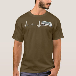 School Bus Heartbeat Pulse Drivers Students Gift 2 T-Shirt