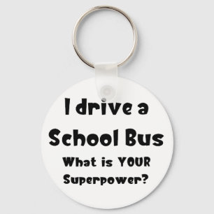 school bus, i drive key ring