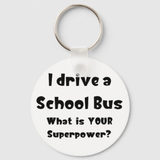 school bus, i drive key ring