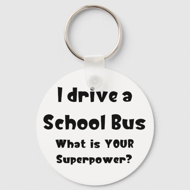 school bus, i drive key ring (Front)