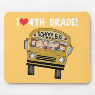 School Bus I Love 4th Grade Mouse Mat