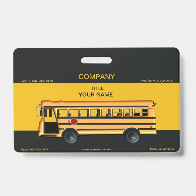 School Bus ID Badge (Front)