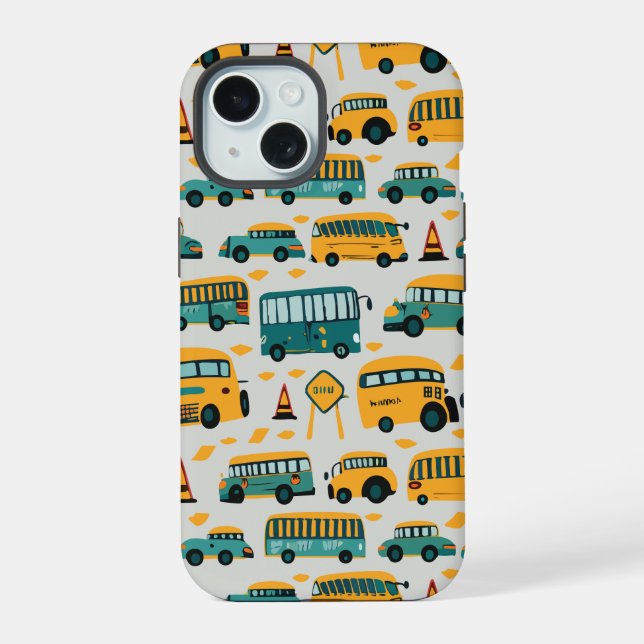 School Bus iPhone 15 Case (Back)