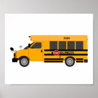 School Bus Kids Décor Print Poster