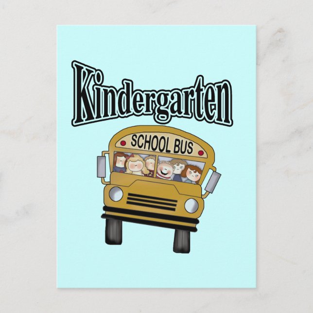 School Bus Kindergarten Tshirts and Gifts Postcard (Front)