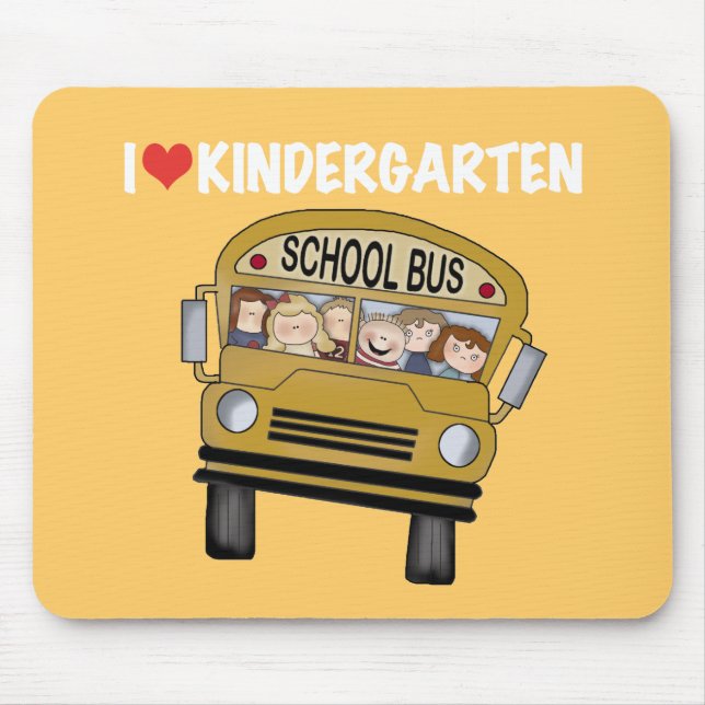 School Bus Love Kindergarten Mouse Mat (Front)
