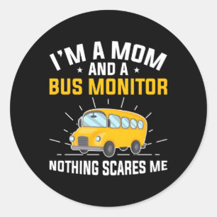 School Bus Monitor Classic Round Sticker