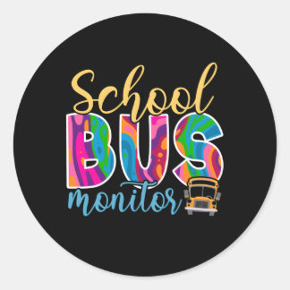 School Bus Monitor Classic Round Sticker