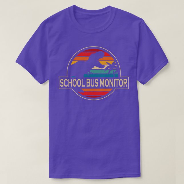 School Bus Monitor Dinosaur T-Shirt (Design Front)