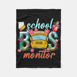 School Bus Monitor School Bus Driver Back To Schoo Fleece Blanket