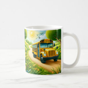 School Bus on a Country Road Coffee Mug