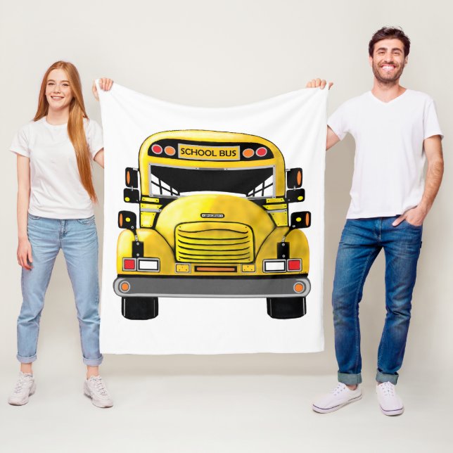 School Bus Personalised Blanket (In Situ)