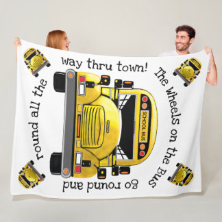 School Bus Personalised Blanket
