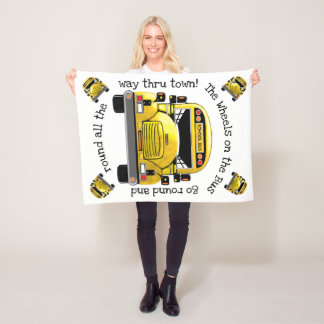 School Bus Personalised Blanket