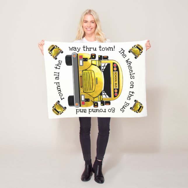 School Bus Personalised Blanket (In Situ)