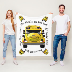 School Bus Personalised Blanket
