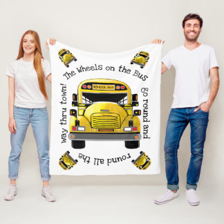 School Bus Personalised Blanket