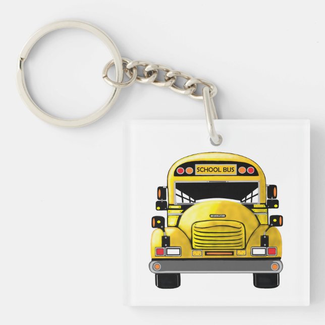 School Bus Personalised Key Chain (Front)