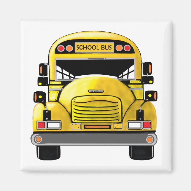 School Bus Personalised Magnet (Front)