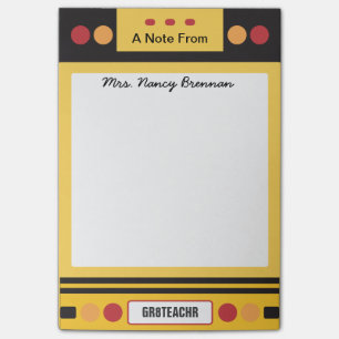 School Bus Personalised Teacher Post-it Notes