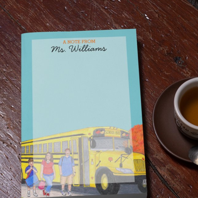 School Bus Personalised Teacher Post-it Notes (Creator Uploaded)