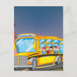 School bus postcard