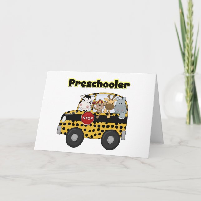 School Bus Preschooler Tshirts and Gifts Card (Front)