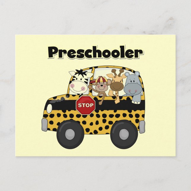 School Bus Preschooler Tshirts and Gifts Postcard (Front)