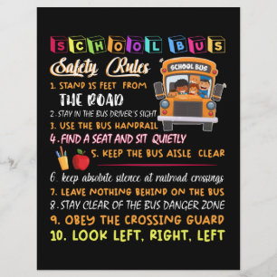 school bus safety rules custom letterhead