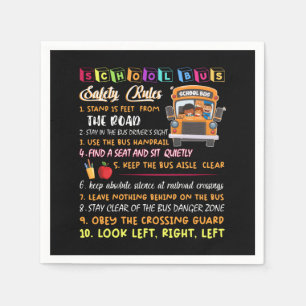 school bus safety rules napkin