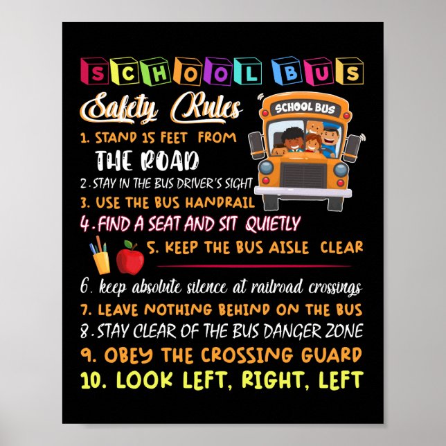 school bus safety rules poster (Front)