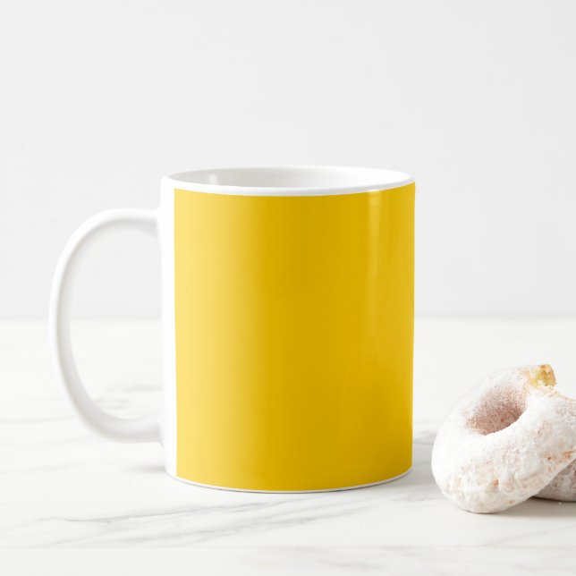 School Bus Safety Yellow Autumn Fall Solid Colour Coffee Mug (With Donut)