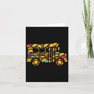School Bus Tacos Kids Mens Womens Mexican Cinco De Card