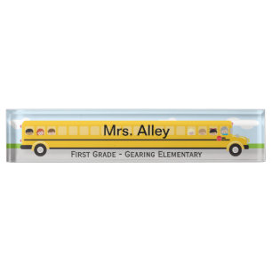 School Bus   Teacher Name Plate