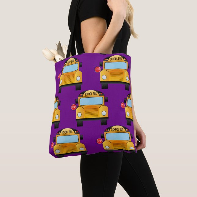 School Bus Teacher Student Tote Bag (Close Up)