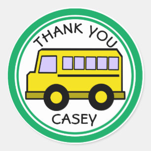School Bus Thank You Classic Round Sticker