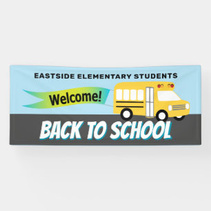School Bus Welcome Back To School Students Banner