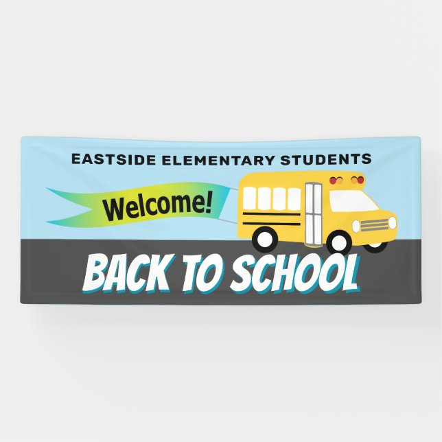 School Bus Welcome Back To School Students Banner (Horizontal)