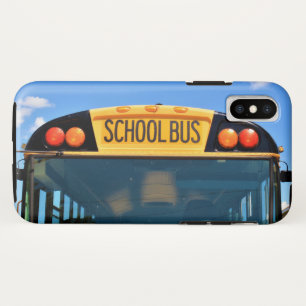 School Bus With Amber and Red Lights iPhone X Case