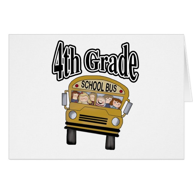 School Bus with Kids 4th Grade (Front Horizontal)
