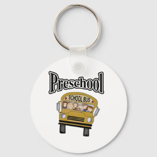 School Bus with Kids Preschool Key Ring